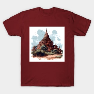 Handsome illustration of Bagan, Myanmar T-Shirt